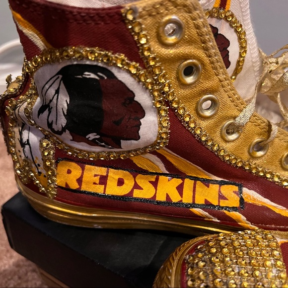 Handcrafted Redskin Football color Converse size 9.5W/7.5M - Picture 6 of 8